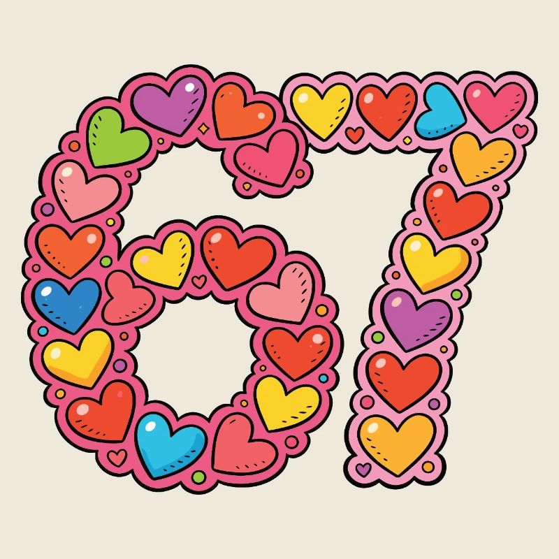 Heart Mosaic 67 Colorful Love Doodle