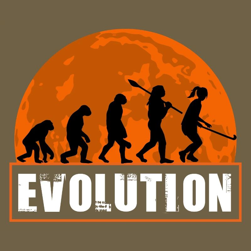 Silhouette du Coucher de Soleil de l’Évolution du Hockey sur gazon