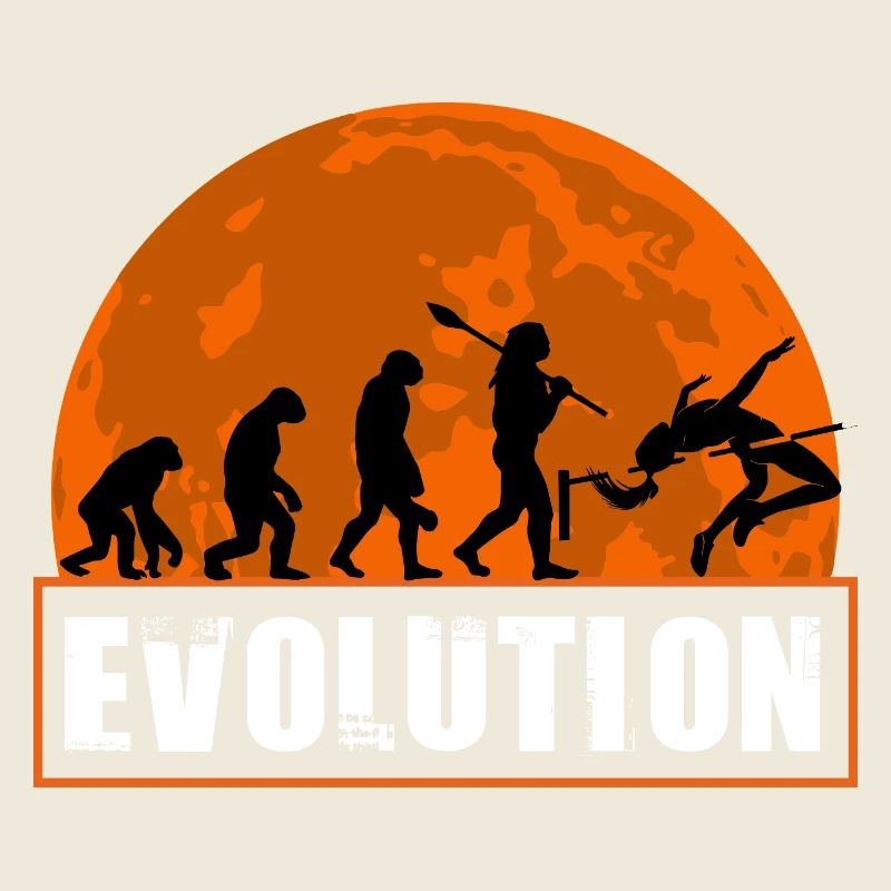 Silhouette d’athlète rétro Evolution en saut en hauteur