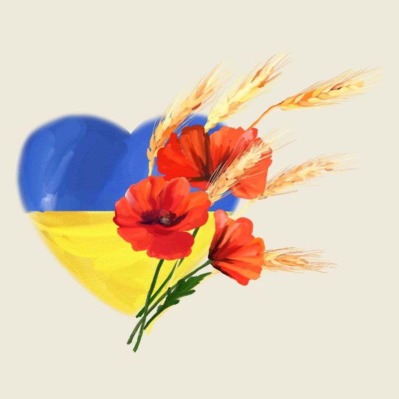 Herz der Ukraine - Mohnblumen & Goldener Weizen