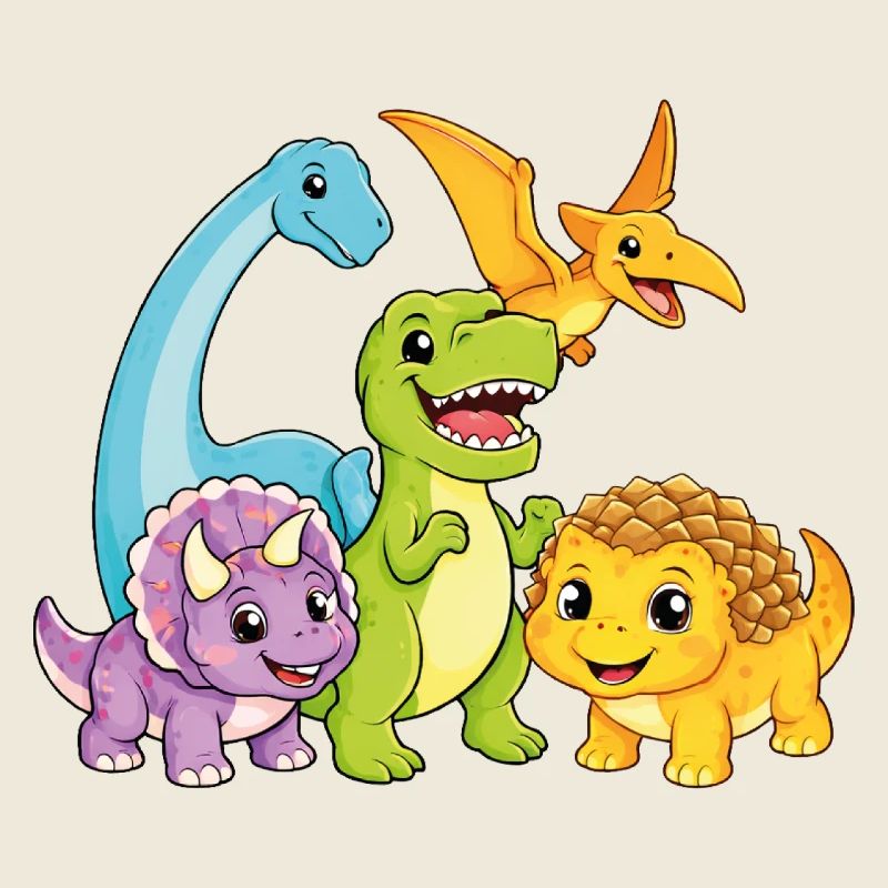 Niedliche Dino-Team