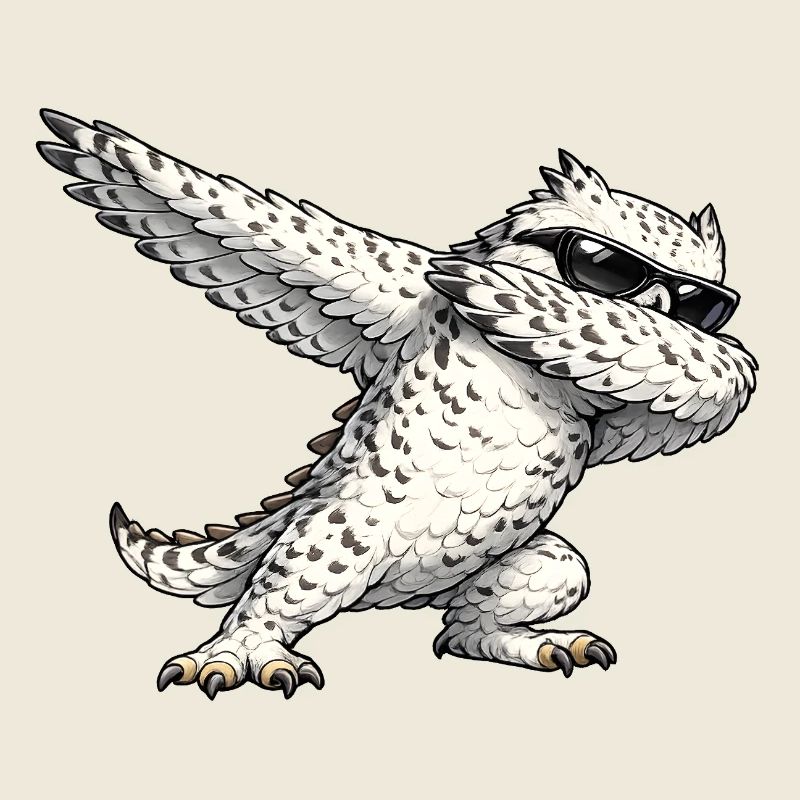 Dabbing Schneeeule