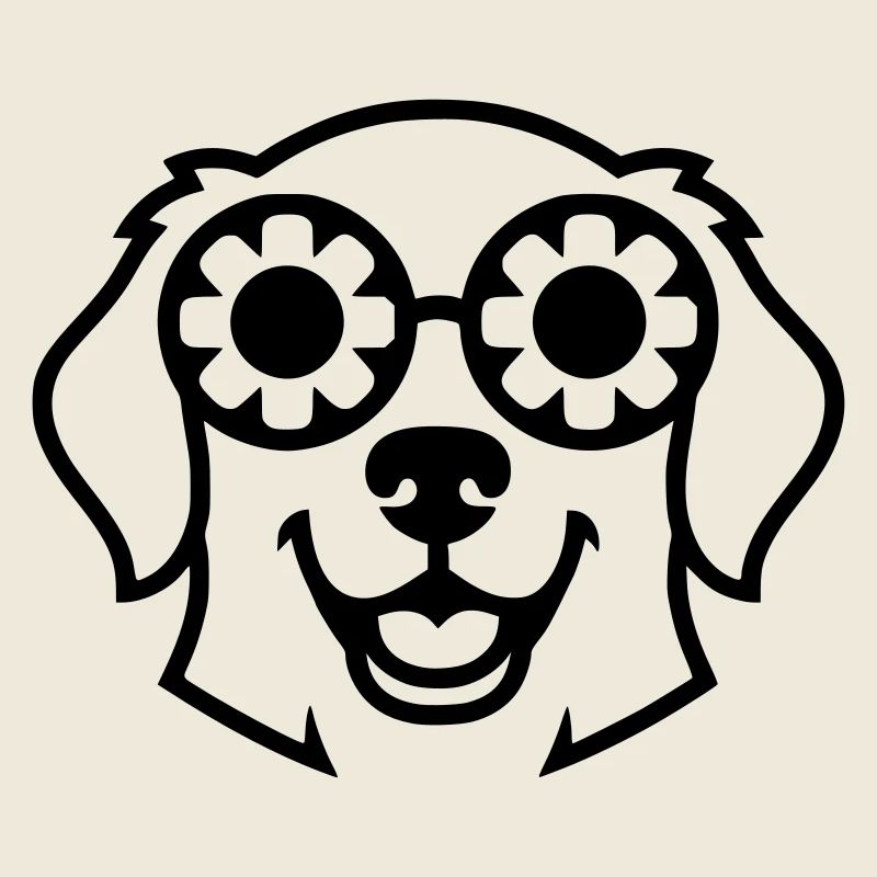 Contour des fleurs pour lunettes pour chien