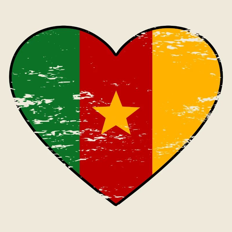 Kamerun Flagge Herz