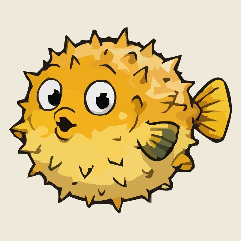 Kugeliger Pufferfisch Cartoon
