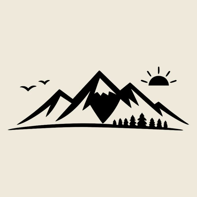 Bergsilhouette mit Sonne