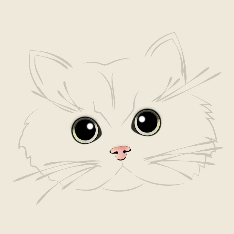 yeux de chat avec un visage moelleux