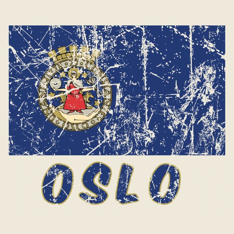 Oslo Norwegen Flagge Vintage-Effekt