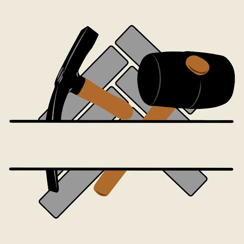 Pflastererlogo mit transparenter Stange dazwischen