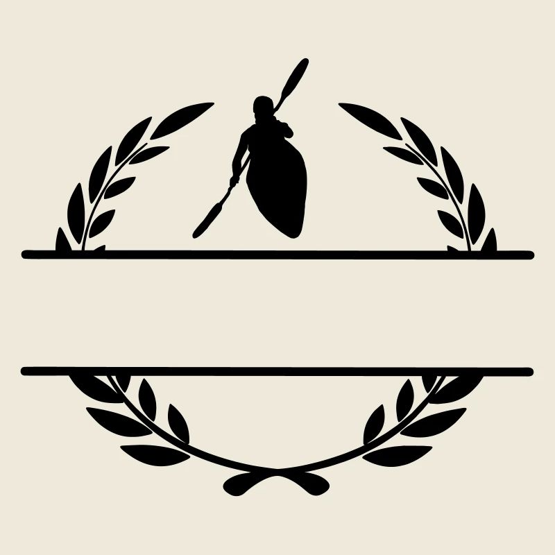 Canoe in laurel wreath