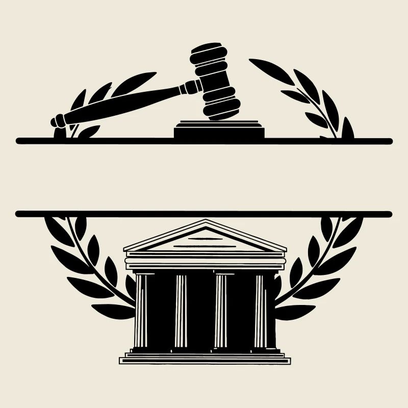 Lawyer monogram courthouse