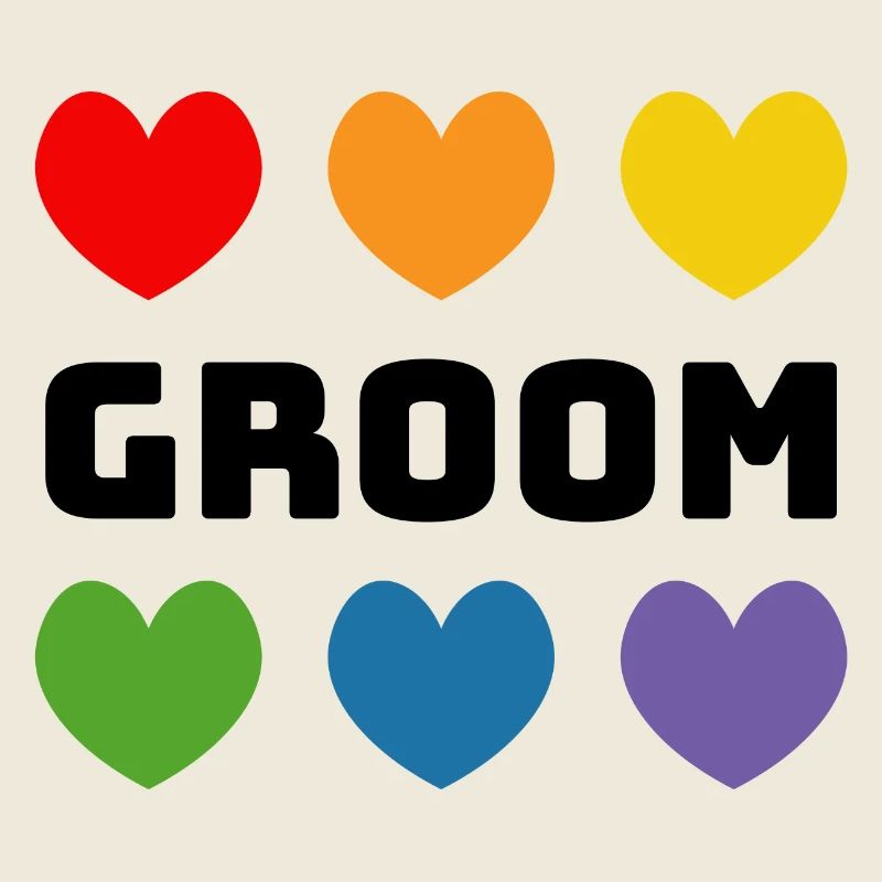 Regenbogenherzchen Groom schwarz