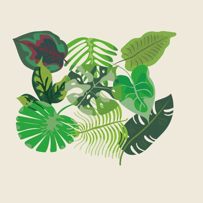 Feuilles de style jungle vert tropical