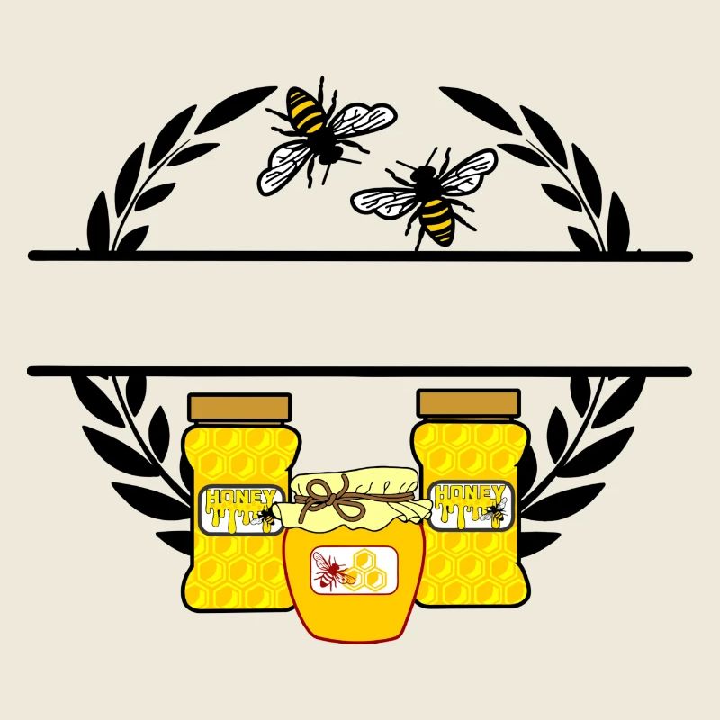 Bannière d’abeille avec des pots de miel
