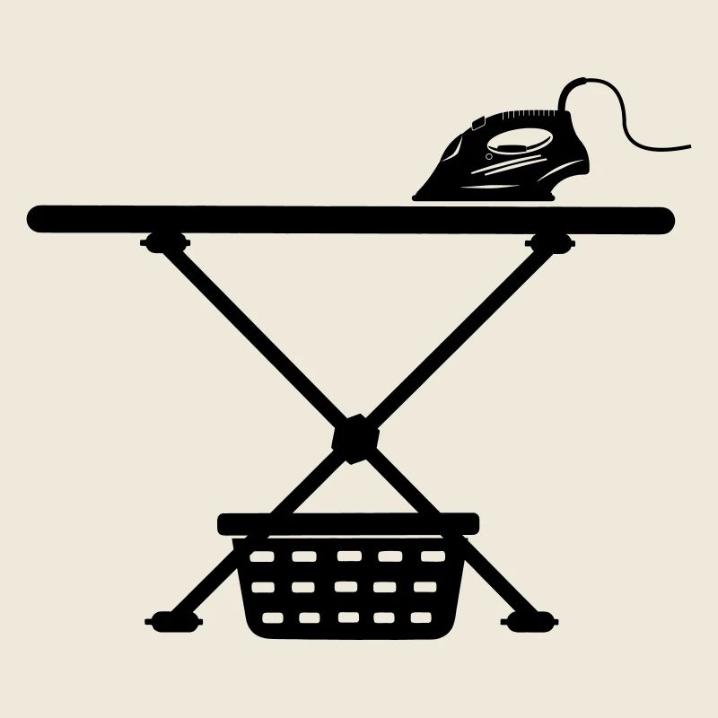 Iron srichplak and laundry basket