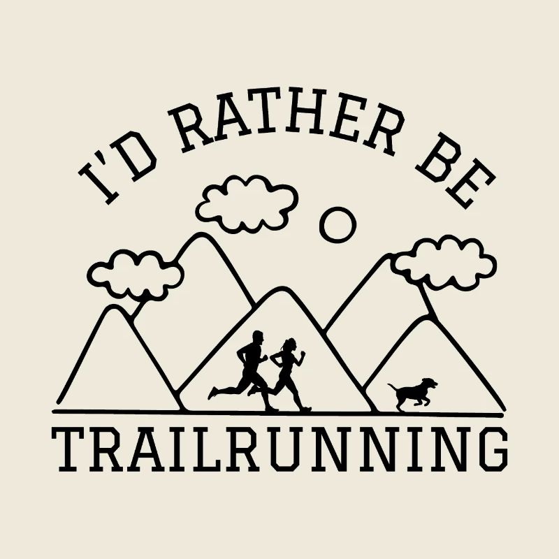 Id rather be Trail Running Berge Läufer mit Hund