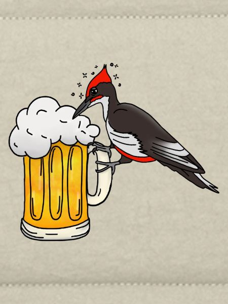 Specht mit Bierkrug 