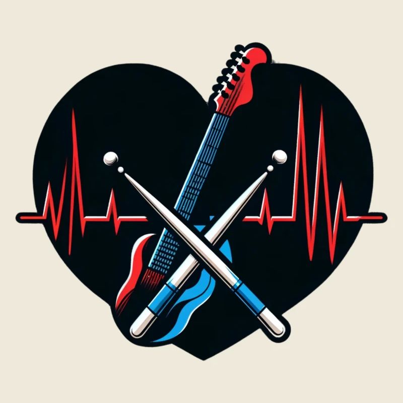 Heartbeat & Drum Drumsticks T-Shirt