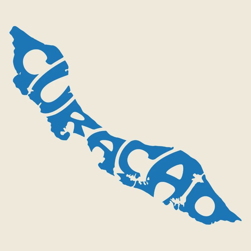 Carte de Curaçao Conception de typographie artistique