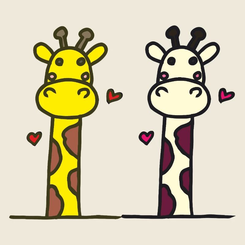Auffälliges Giraffen-Design mit Herzakzenten