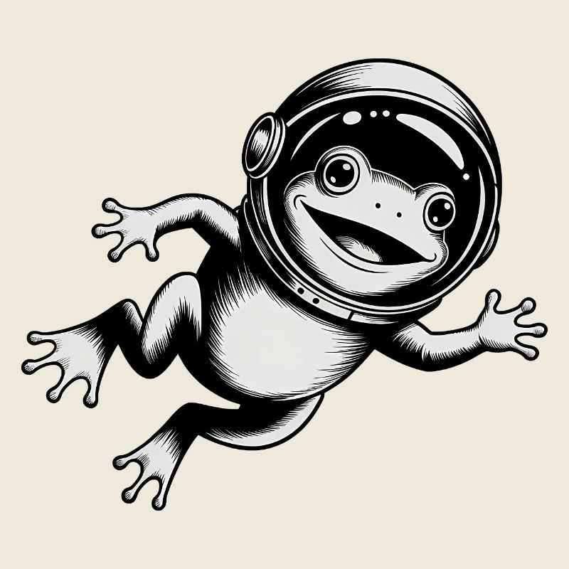 Frog in Space - Cool Astonomy Logo