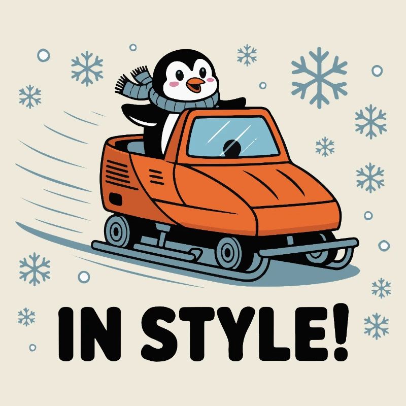 Motoneige pingouin avec style