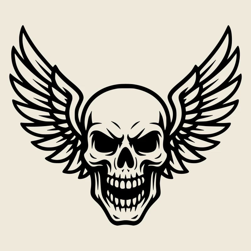 Crâne avec des ailes