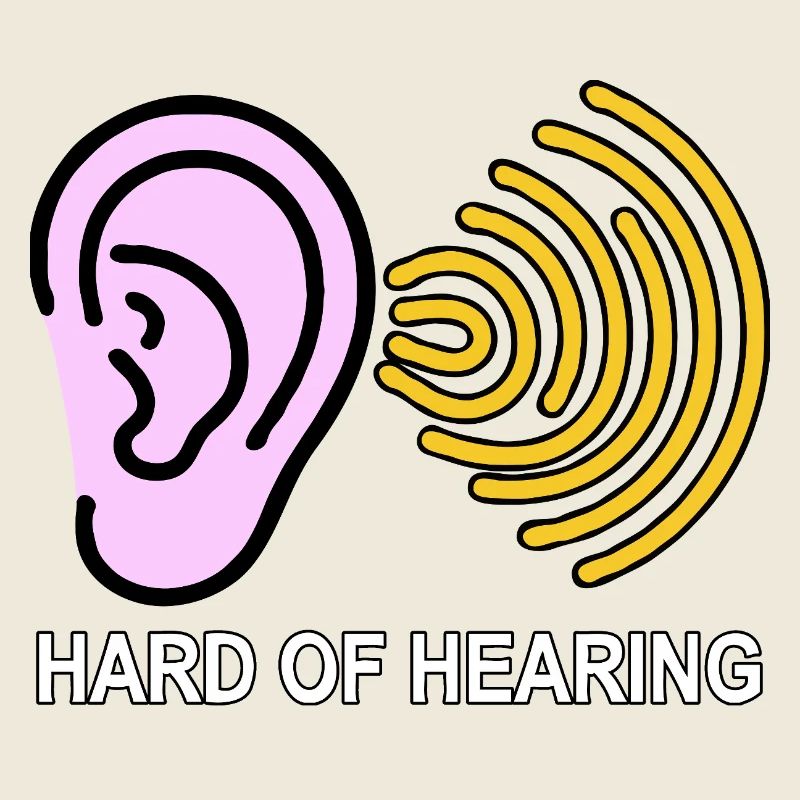 Hearing Impaired Symbol with Sound Waves