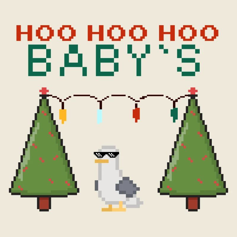 Pixel-Weihnachtsvogel mit Lichterketten