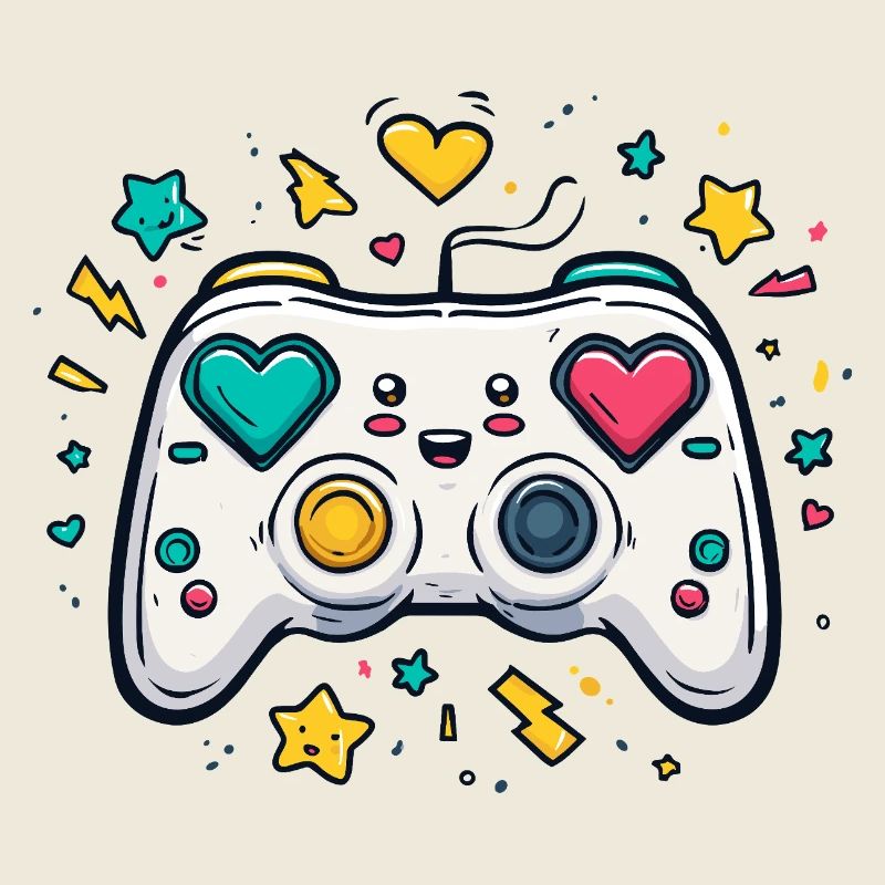Conception de jeu Heart Controller Neon