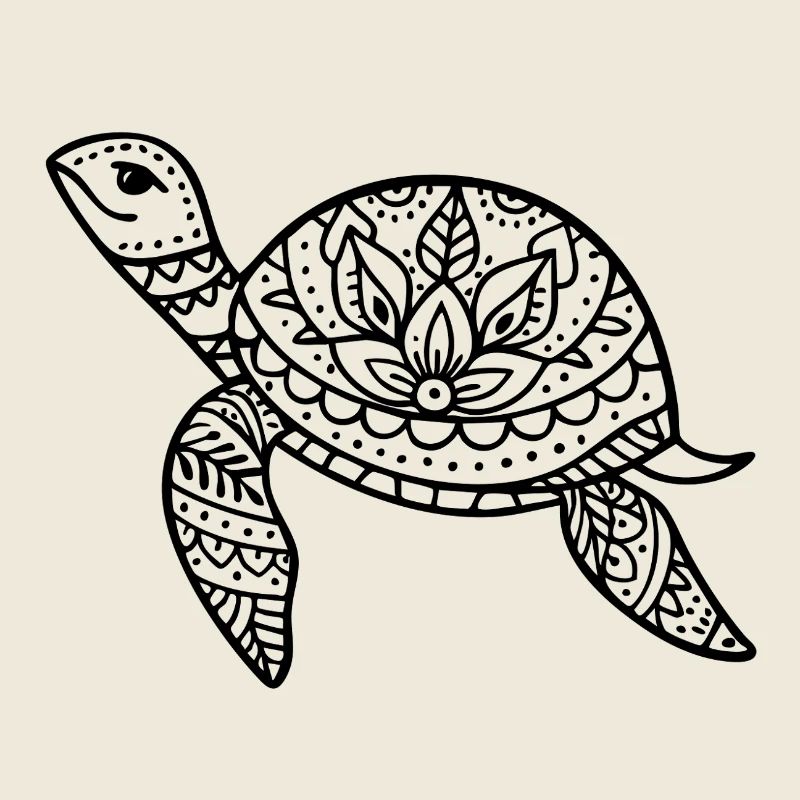 Boho Schildkröte Meer Illustration Boho Stil