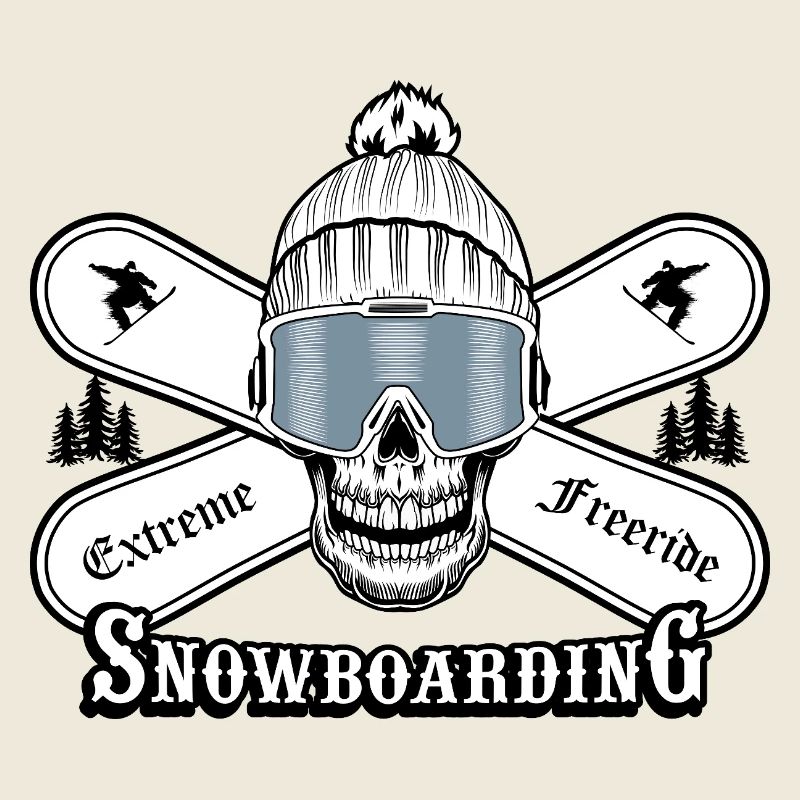 Graphique de crâne de snowboard