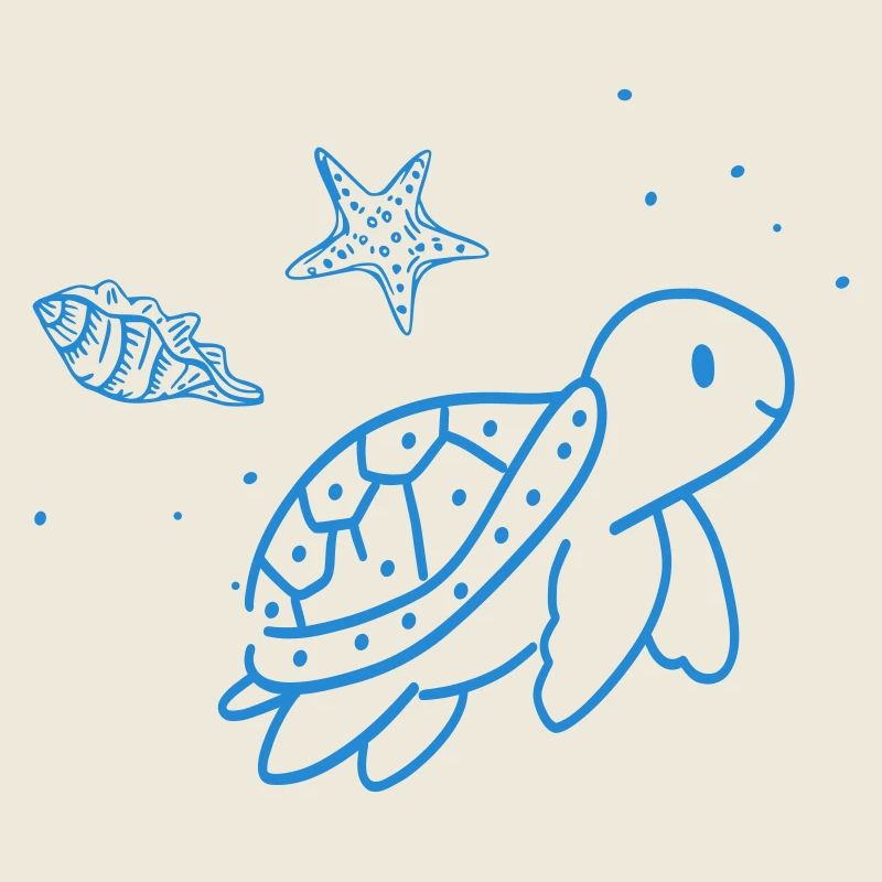 Gribouillis d’Animaux de Mer Bleus