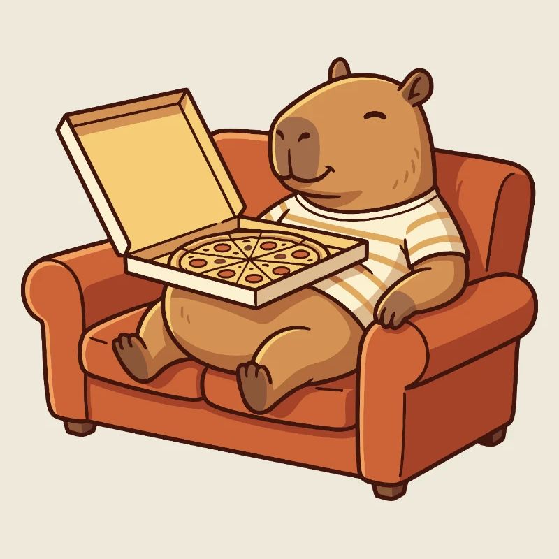 Capybara Sofa Pizza gemütliches Tierdesign