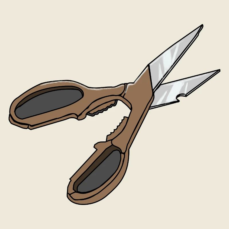 Poignée vintage à motif ciseaux marron