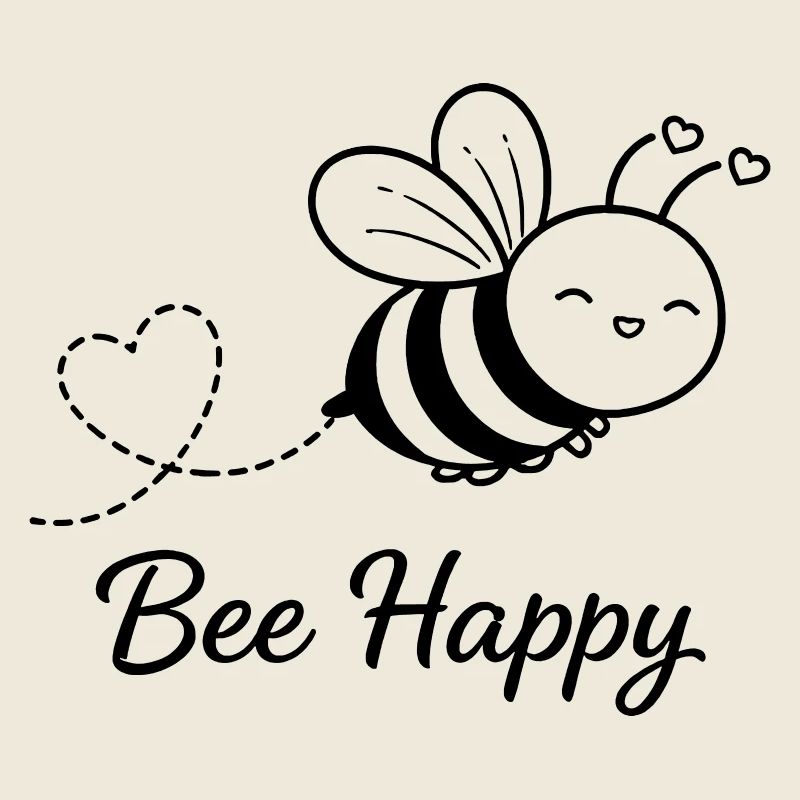 Bee Happy – Cute Bee with Heart | Positive nature