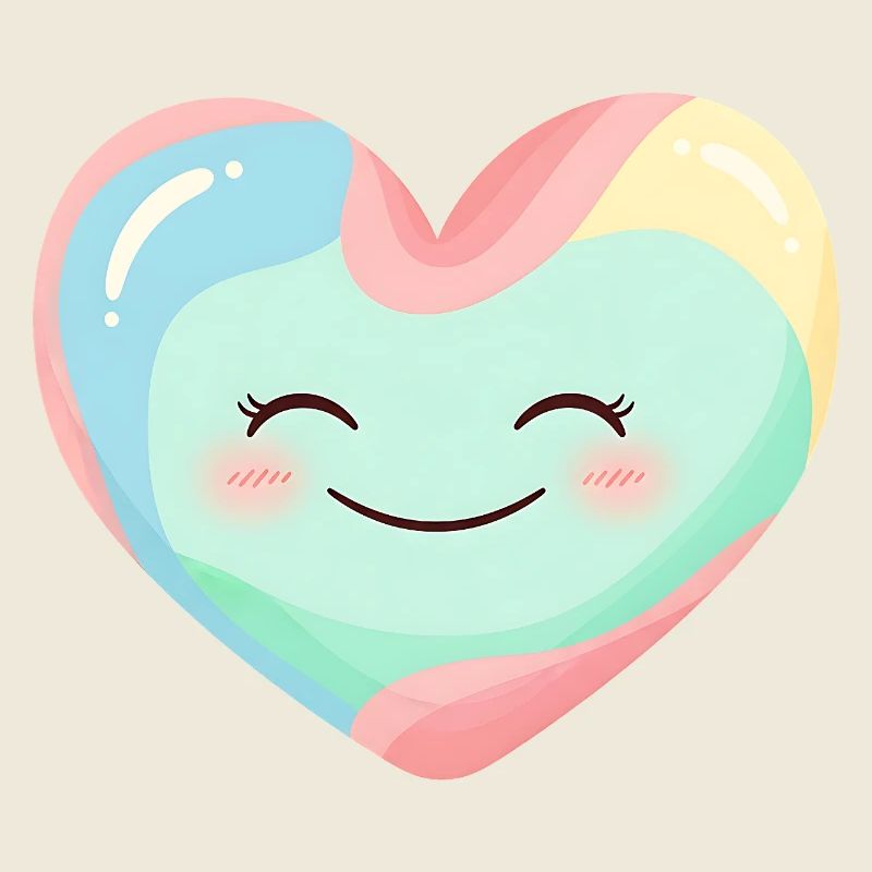 Pastel Heart Smiling Rainbow