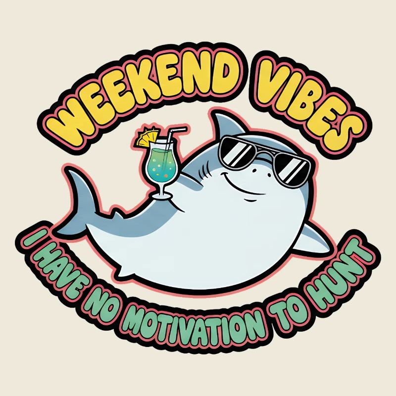Weekend Vibes Shark Cocktail Tee