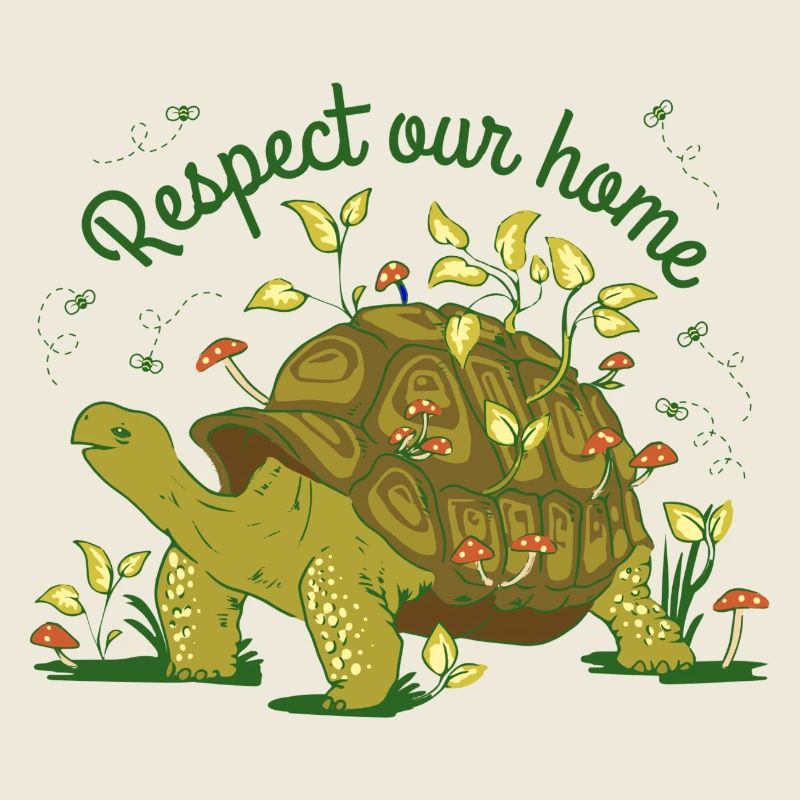 Respect Our Home Turtle Nature Environment Graphic