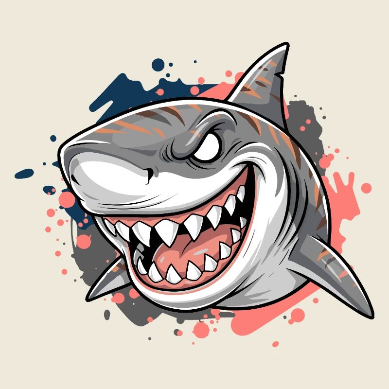 Graffiti de requin en colère