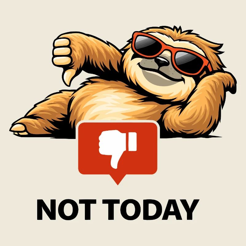 Thumbs-Down Sloth in Sunglasses