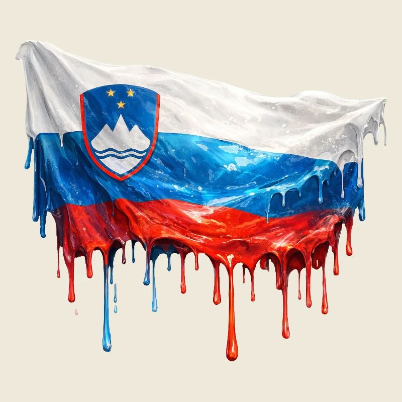 Estampe du drapeau de la Slovénie fondant