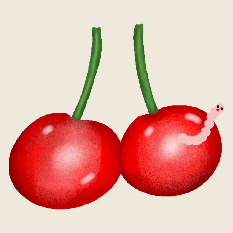 Cherries Cartoon Worm Fruit Cherry