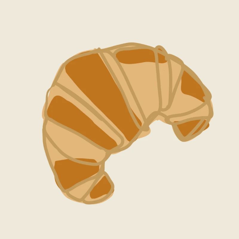 Croissant illustration breakfast design
