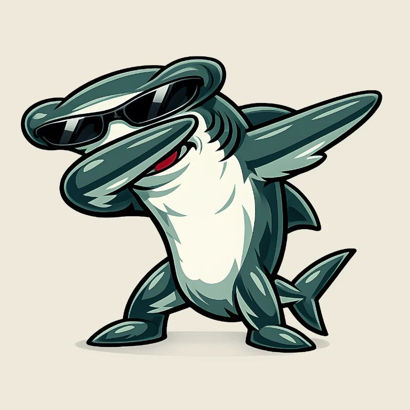 Dabbing hammerhead shark