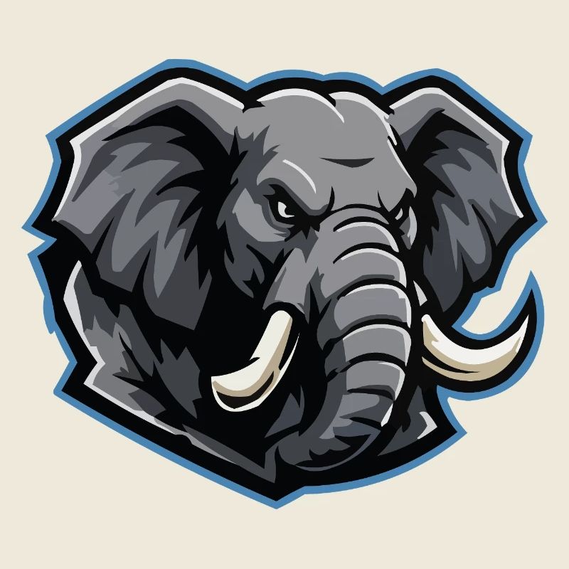 Logo de la mascotte tête d’éléphant