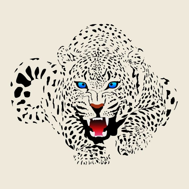 Jaguar with Blue Eyes about to attack