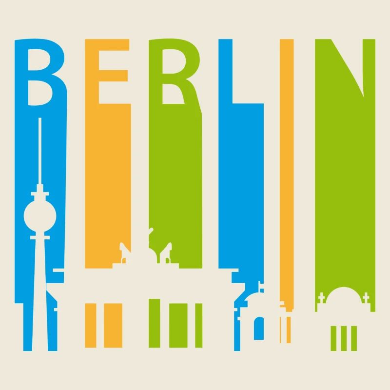 Berlin Schiftzug with silhouette