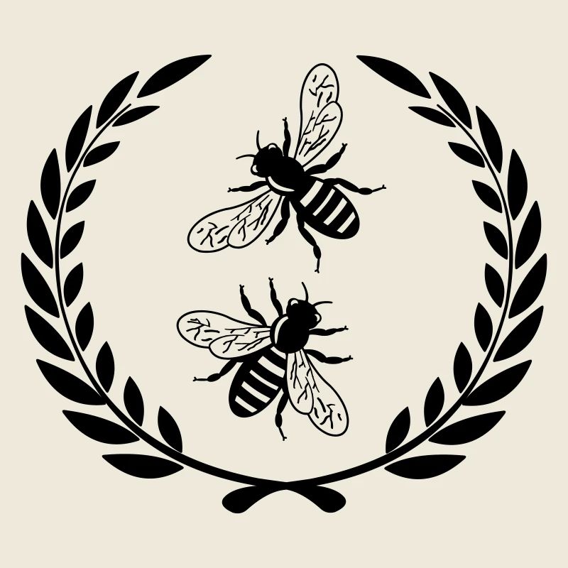 Abeilles en couronne de laurier