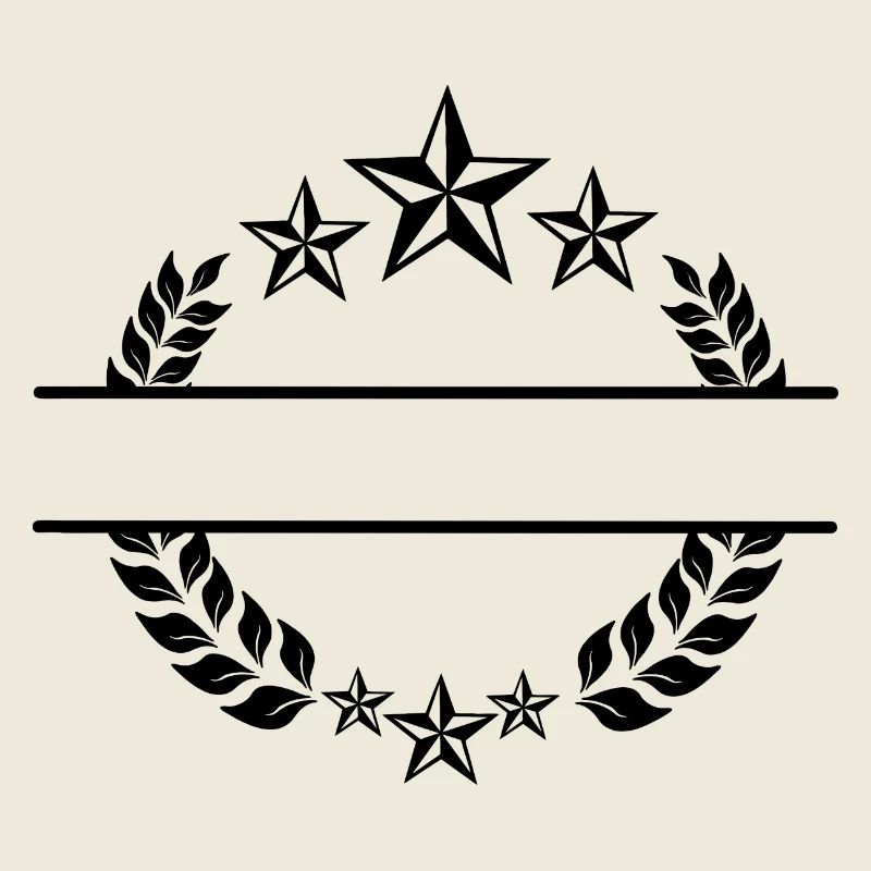Lorbeerkranz Monogramm Stern